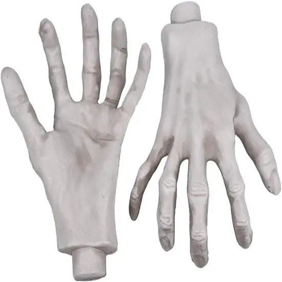 Halloween Skeleton Hands Realistic Life Size Fake Plastic Zombie Hands for Halloween Scary Props Decoration, 1 Pair {2}