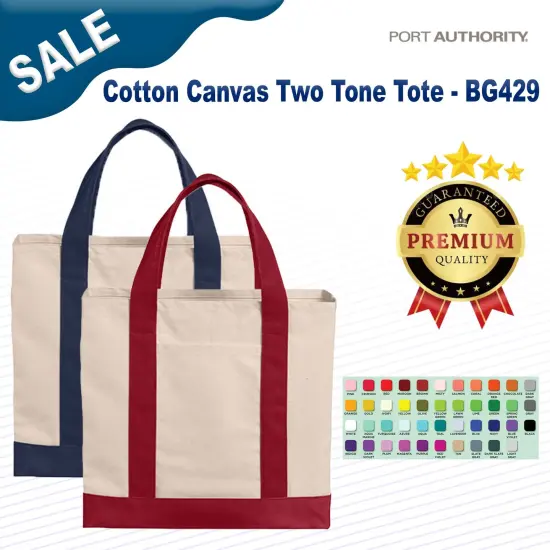 Port Authority&reg; Cotton Canvas TwoTone Tote {2}