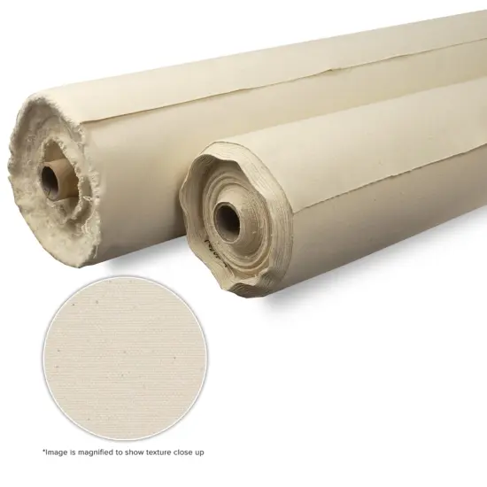 Creative Mark Unprimed Cotton Duck Deluxe Canvas Roll - 7 ounce Single Fill Roll - 52" x 30 Yards - Uniform Medium Texture - Economy Cotton Sheeting - Bulk Un-stretched Duck Canvas Fabric for Artists {4}