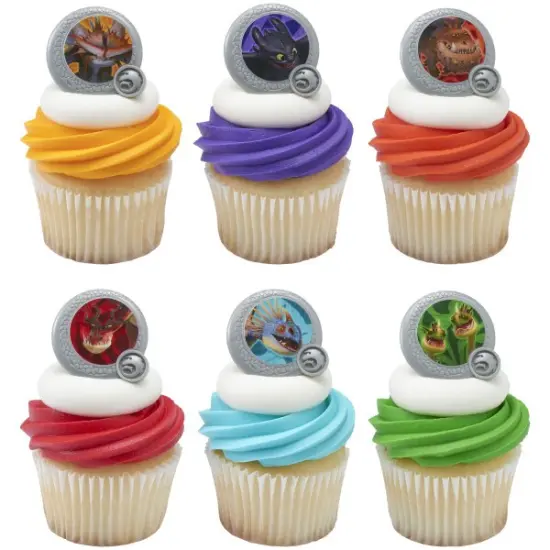 How to Train Your Dragon Dragon Shield Cupcake Rings 12ct {3}
