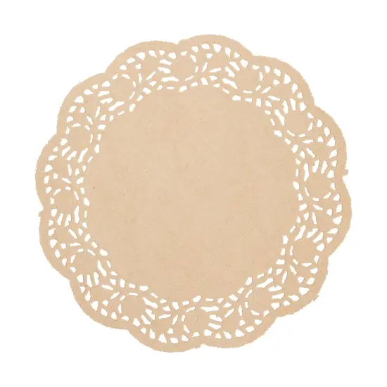 9 Inch Brown Kraft Paper Doilies for Crafts, Dinner Plates, Scrapbooking, Cakes (250 Pack) {7}
