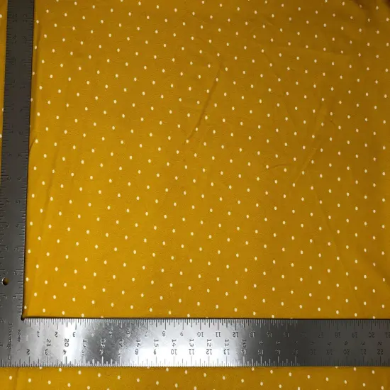 1 Yard Techno Crepe Knit Pin Polka Dot Print Fabric Stretch Textured 58"-60" Width Navy/Ivory {4}