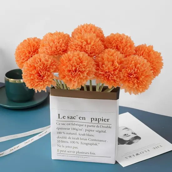 12 Pcs Artificial Chrysanthemums Fall Flowers {4}