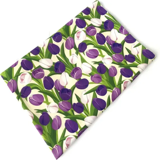 100% Cotton Tulip Flower Cotton Fabric Quilting Fat Quarter Bundles (1.45 Yard x 1.09Yard) {4}