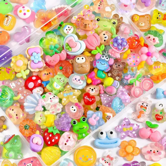 60Pcs Mixed Colors Slime Charms Assorted {1}