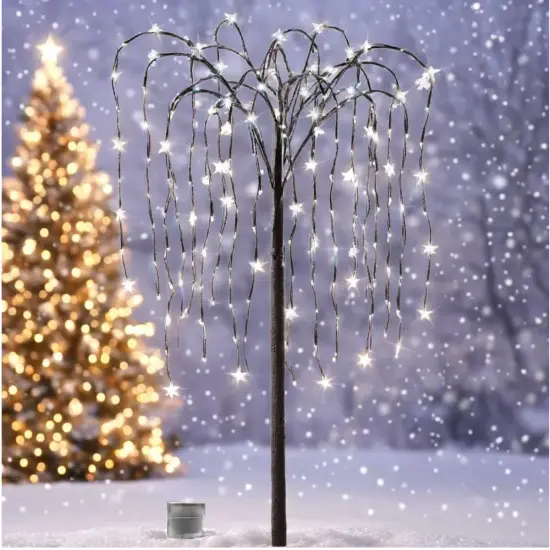 Collections Etc Collections Etc. LED Solar Willow Tree, Outdoor Solar Tree with Colorful Solar-Powered Lights with Adjustable Branches {6}