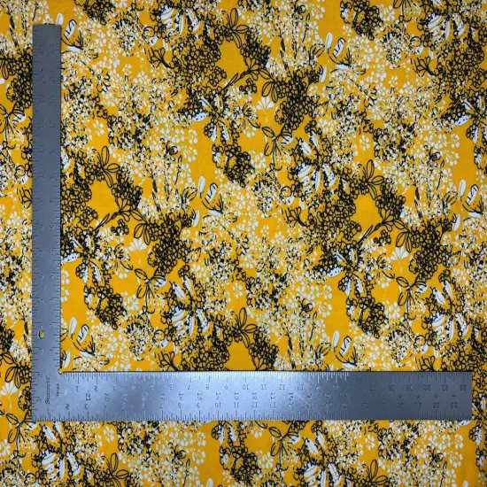 1 Yard Liverpool Floral Knit Fabric Textured, 58"-60" Wide for Dresses, Tops & Accessories Red {2}