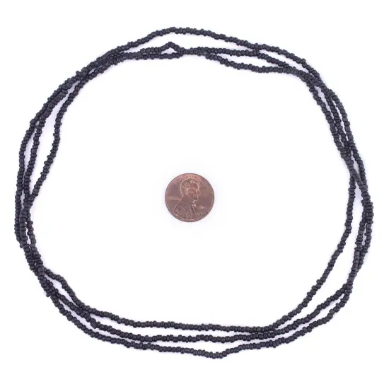 The Bead Chest Black Java Glass Seed Beads (2.5mm, 48" Strand) {2}