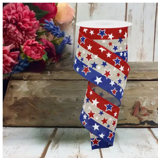 2.5" Multi Stars On Stripes: Natural (10 Yards) {3}