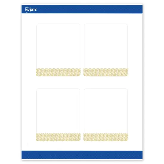 Avery Printable Rectangle Labels with Sure Feed Technology, Pre-Printed Gold Lace Trim Pattern, Matte White, 4" x 3-1/3", Laser & Inkjet Compatible, 40 Total, Great for Branding, Marketing, and Events {1}