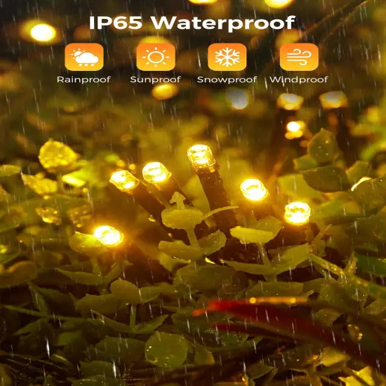 Solar String Lights for Outside, 2-Pack 200LED 78FT Total Solar Lights Outdoor IP65 Waterproof Solar Powered Lights with 8 Lighting Modes for Party Garden Yard Holiday Tree Decoration, Warm White {6}