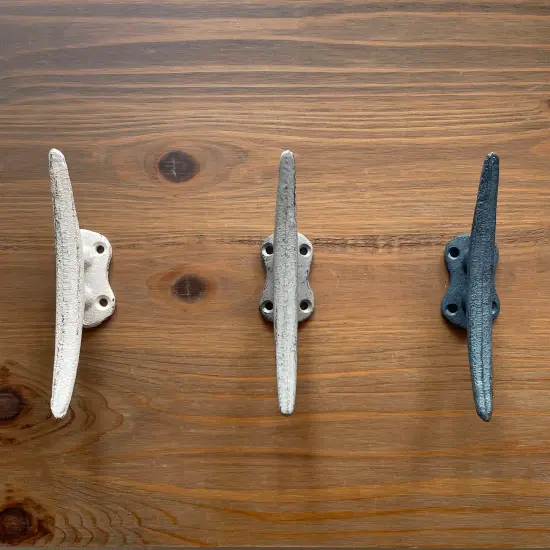 Boat Cleat Hooks in Blue, Gray, White &ndash; Nautical D&eacute;cor for Towel, Key, Coat {5}