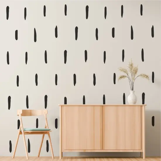 SHYJSHYJ Black Thick Irregular Line Vinyl Abstract Wall Decals, Peel and Stick Modern Boho Stickers, 120 Upright Stripes for Kids Nursery Bedroom Living Room Farmhouse Decor {6}