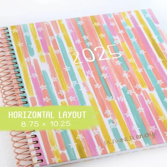 2025 Planner - Horizontal Layout, Spiral Bound - "Stars & Stripes" (#110) {1}