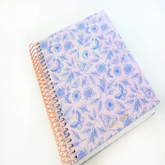 2025 Planner - Horizontal Layout, Spiral Bound - "Butterfly Doodles" (#109) {2}