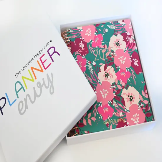 2025 Planner - Vertical Layout, Spiral Bound - "Teal & Pink Floral" (#305) {3}