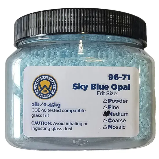 Wissmach Frit Medium Sky Blue 96-71 1Lb. Jar 96 COE {2}