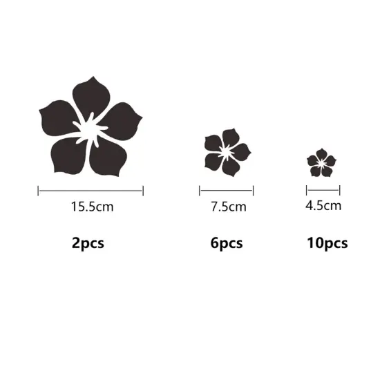 18pcs Acrylic Mirror Wall Sticker Decal for Home Living Room Bedroom Decor 3D Flower DIY Wall Decoration Silver {3}