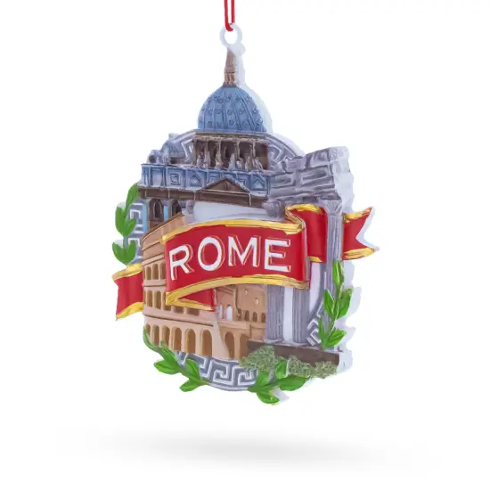 Rome Colosseum and St. Peter's Basilica, Italy Resin Christmas Ornament {3}