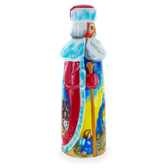 Nativity Newborn King Hand Carved Wooden Santa Figurine 7.25 Inches {5}