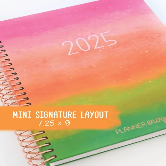 2025 Planner - Mini Signature Layout, Spiral Bound - "Rainbow Glitz" (#501) {1}