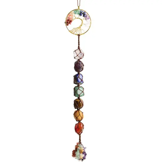7 Chakra Stone Healing Crystal Tree of Life Wall Hanging Home Interior Decoration,Window Decoration,Yoga Meditation {1}