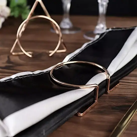 4 Gold Metallic Geometric Circle Triangle Dinner NAPKIN RINGS Party Decorations {2}