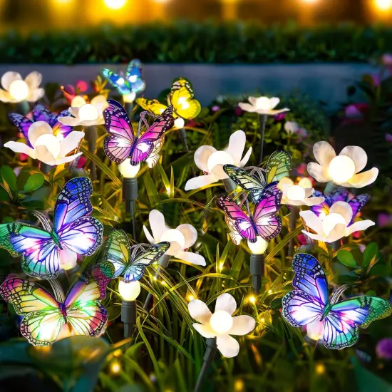FENSAN Solar Garden Lights, Solar Lights Outdoor Garden, Garden Lights Solar Powered, Decor for Garden, Yard, Patio, Pathway, IP65 Waterproof, Solar Butterfly Lights Outdoor (2 Pack) {1}