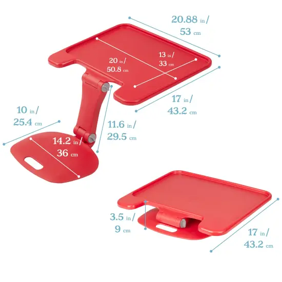 The Surf Folding Portable Lap Desk, Large, Flexible Seating Red {2}