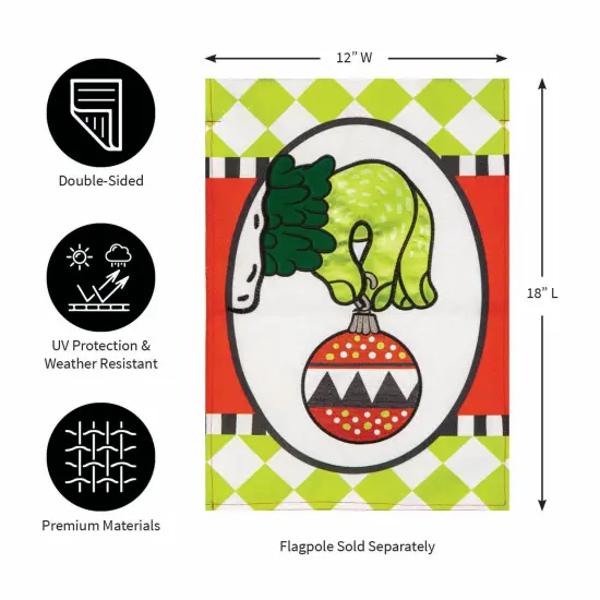 Grinch Ornament Christmas Garden Flag 2 Sided {3}