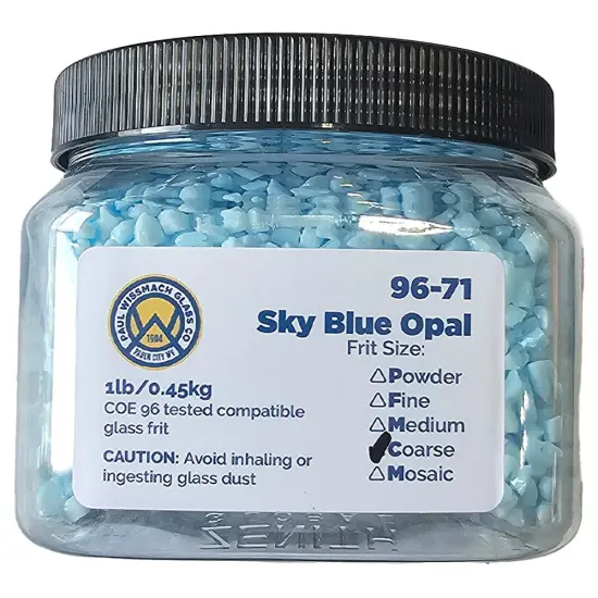 Wissmach Frit Coarse Sky Blue 96-71 1Lb. Jar 96 COE {2}