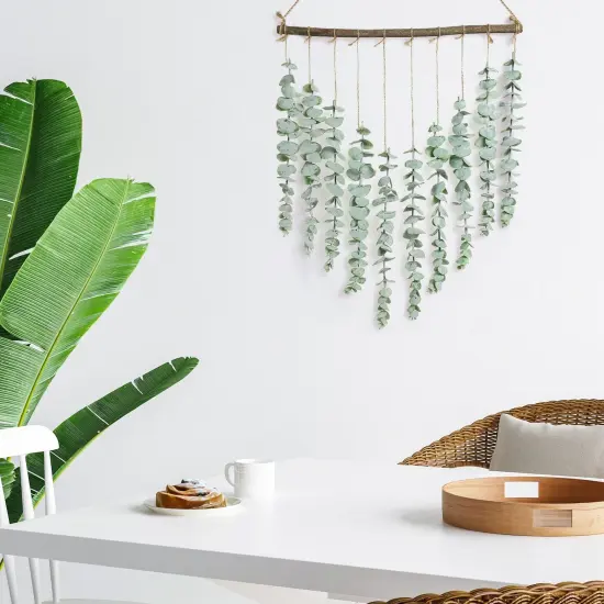 Bestjing Artificial Eucalyptus Wall Hanging Decor - Fake Eucalyptus Leaves Greenery Eucalyptus Vines Wall Hanging Plants - Farmhouse Rustic Boho Wall Decor for Bathroom Bedroom Livingroom Decorations {3}