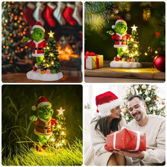 YDKOJGW Solar Garden Outdoor Statues with Succulent and 7 LED Lights - Lawn Decor Tortoise Statue for Patio, Balcony, Yard Ornament - Unique Housewarming Gifts (Green G) {6}