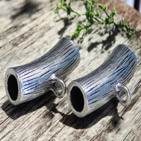 *5* 32x9mm Antique Silver Bail Connector Tubes {1}
