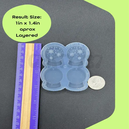 Snow Globe Dangle Earring Silicone Mold(layered) {2}