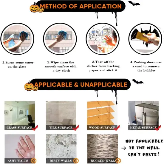 119 PCS Bloody Halloween Decals Decorations {3}