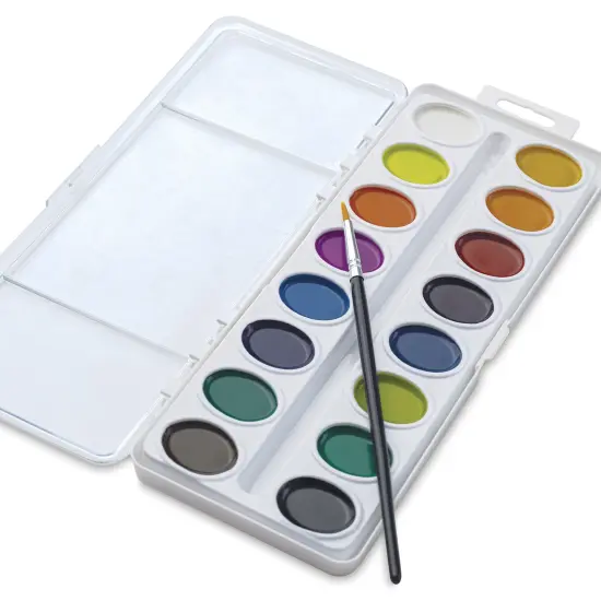 artPOP! Watercolor Paint Set for Kids &ndash; 16 Bright, Blendable Colors in Oval Pans with Brush & Mixing Tray &ndash; Non-Toxic, Washable Watercolors for Beginners, School, Travel & Art Projects {1}