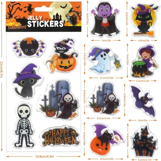 8 Sheets Halloween Gel Clings {2}