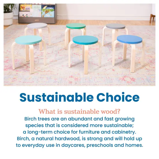 Bentwood Stackable Stools, Classroom Furniture, 6-Piece Contemporary {6}