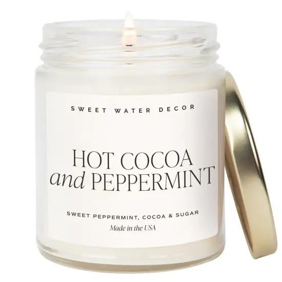 HOT COCOA AND PEPPERMINT SOY CANDLE {1}