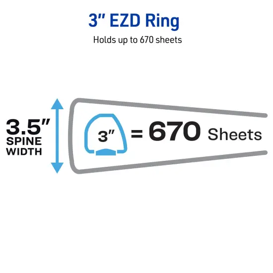 Avery Heavy-Duty View 3 Ring Binder, 3 Inch One Touch EZD Rings, 670-Sheet Capacity, 3.5 Inch Wide Spine, Customizable Clear Cover and Spine, 1 Green Binder (79109) {4}
