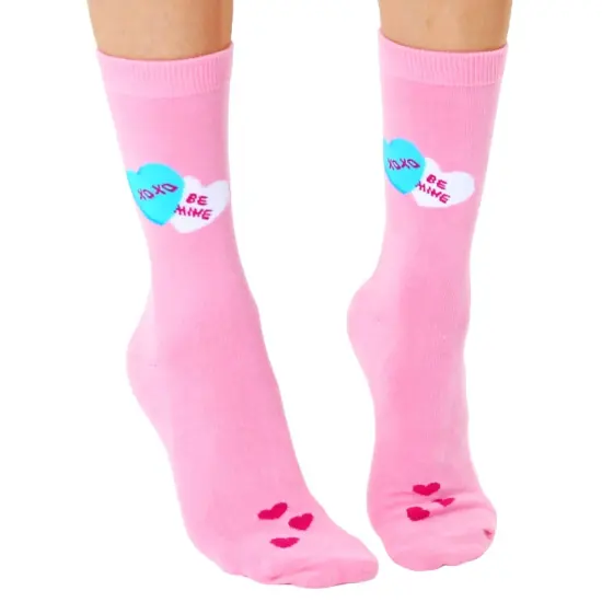 CONVERSATION HEARTS ADULT CREW SOCKS {2}