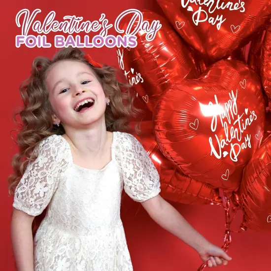 4E's Novelty 30 Pcs Heart Shaped Balloons 18"" for Valentine's Day Decor {5}