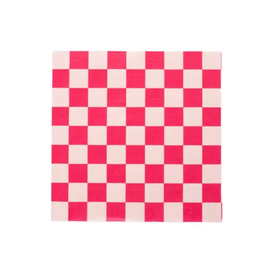 HAUTE PINK SIGNATURE CHECKER LARGE NAPKINS {1}