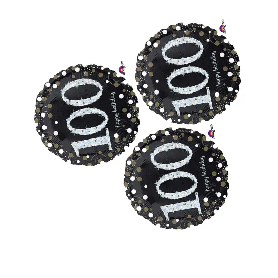 Sparkling Birthday 100 18" Foil Mylar Balloon {4}