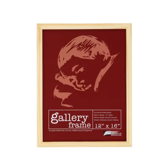 Ambiance Gallery Wood 1.5" Deep Picture Frames - 16x20" 4-Pack, Natural Wood Frames, Shatter-Resistant Acrylic Glazing & MDF Backing, Horizontal or Vertical Wall Display {4}