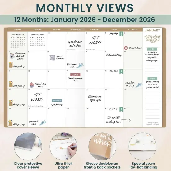 bloom daily planners 2026 Monthly Planner, 9" x 12", Midnight Sky {4}