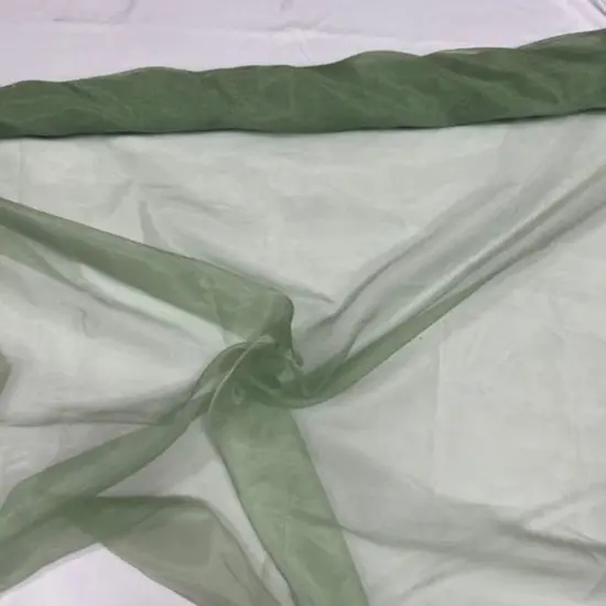 1 Yard Crinkle Barbie Organza Fabric Sheer, Crisp & Elegant for Decor Events & Crafts Flag Green {5}