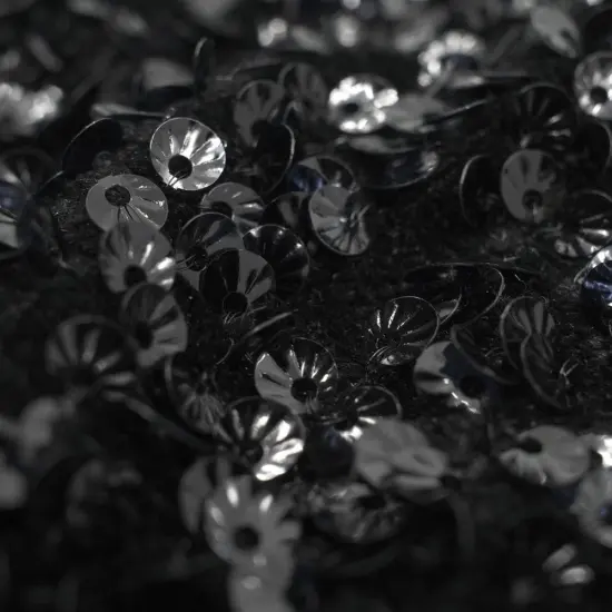 1 Yard 36" x 56" Sanibel Seashell Stretch Velvet Sequin Fabric Black/Black {2}