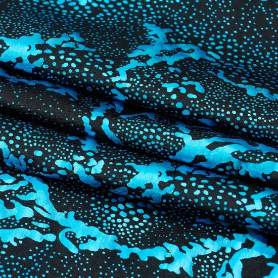 1 Yard 36" x 60" Metallic Reef Hologram Spandex Fabric 270 gsm Black/Gold {5}